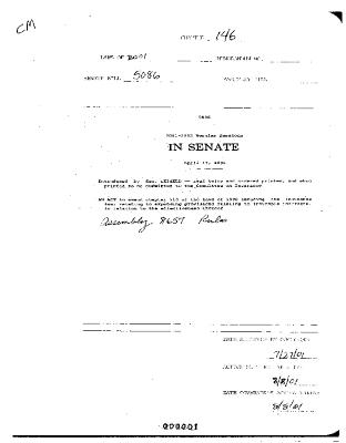 NYS Bill and Veto Jackets: 2001, Chapter 146