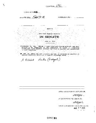 NYS Bill and Veto Jackets: 2001, Chapter 191