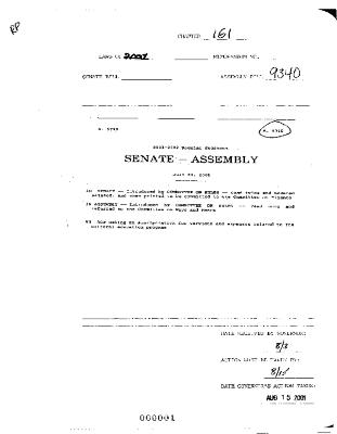 NYS Bill and Veto Jackets: 2001, Chapter 161