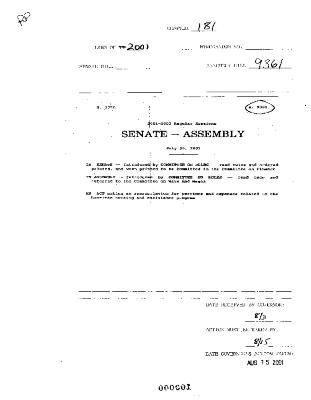 NYS Bill and Veto Jackets: 2001, Chapter 181