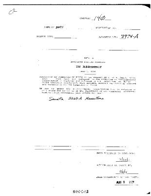 NYS Bill and Veto Jackets: 2001, Chapter 140