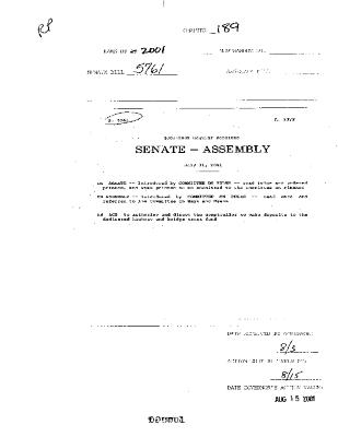 NYS Bill and Veto Jackets: 2001, Chapter 189