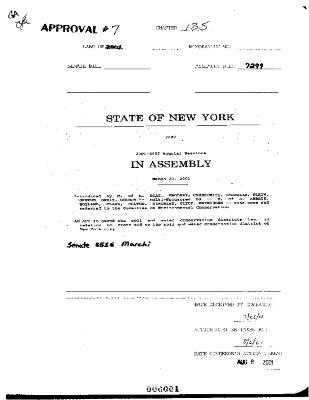 NYS Bill and Veto Jackets: 2001, Chapter 135