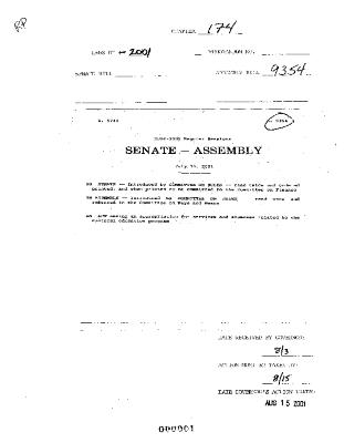 NYS Bill and Veto Jackets: 2001, Chapter 174