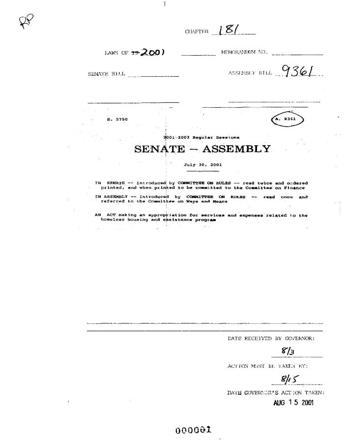 NYS Bill and Veto Jackets: 2001, Chapter 181