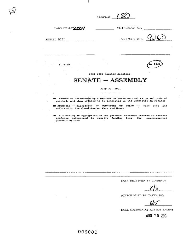 NYS Bill and Veto Jackets: 2001, Chapter 180