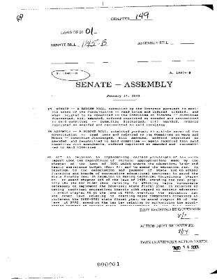 NYS Bill and Veto Jackets: 2001, Chapter 149
