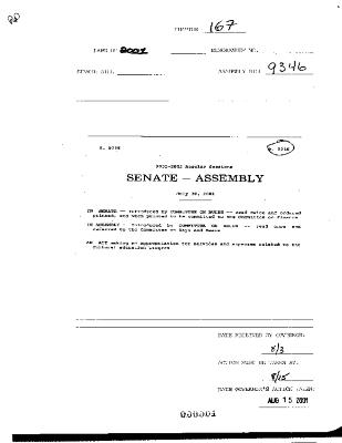 NYS Bill and Veto Jackets: 2001, Chapter 167