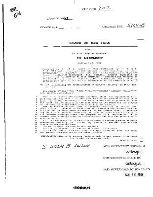 NYS Bill and Veto Jackets: 2001, Chapter 202