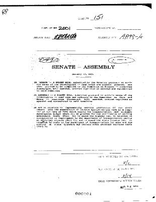 NYS Bill and Veto Jackets: 2001, Chapter 151
