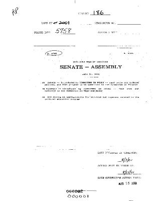 NYS Bill and Veto Jackets: 2001, Chapter 186