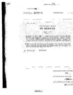 NYS Bill and Veto Jackets: 2001, Chapter 192