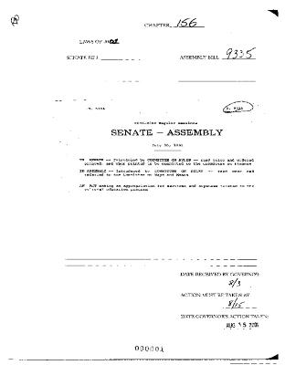 NYS Bill and Veto Jackets: 2001, Chapter 156