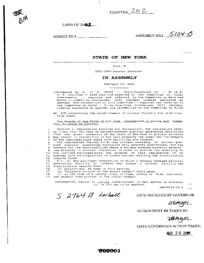NYS Bill and Veto Jackets: 2001, Chapter 202