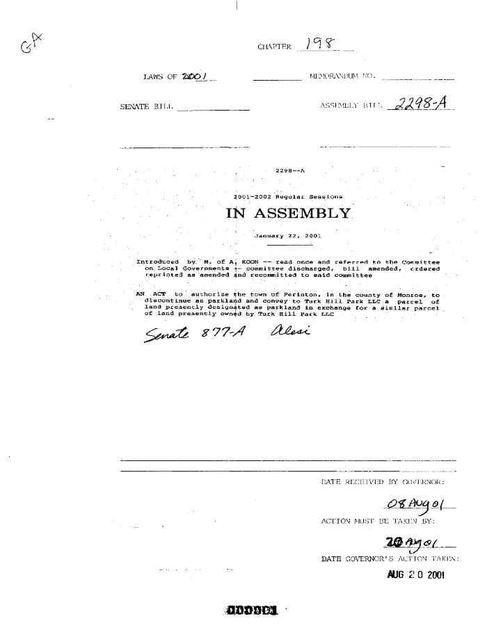 NYS Bill and Veto Jackets: 2001, Chapter 198