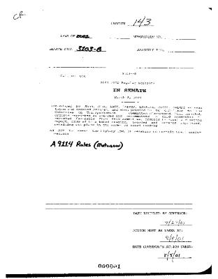 NYS Bill and Veto Jackets: 2001, Chapter 143