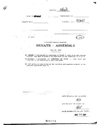 NYS Bill and Veto Jackets: 2001, Chapter 162