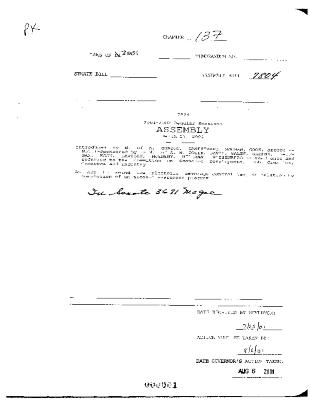 NYS Bill and Veto Jackets: 2001, Chapter 137