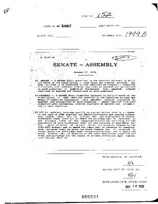 NYS Bill and Veto Jackets: 2001, Chapter 152
