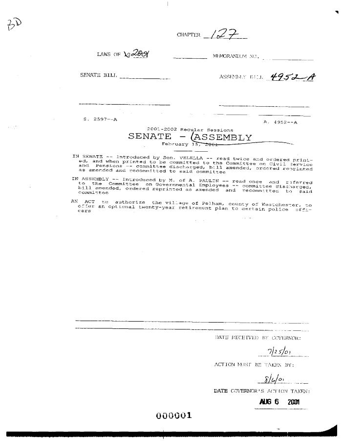 NYS Bill and Veto Jackets: 2001, Chapter 127