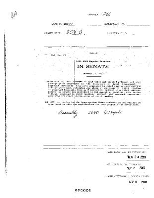 NYS Bill and Veto Jackets: 2001, Chapter 246