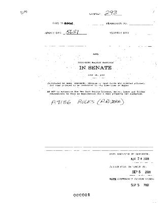 NYS Bill and Veto Jackets: 2001, Chapter 293