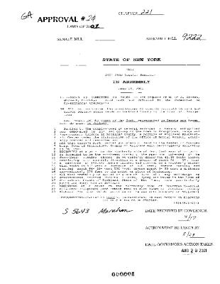 NYS Bill and Veto Jackets: 2001, Chapter 221