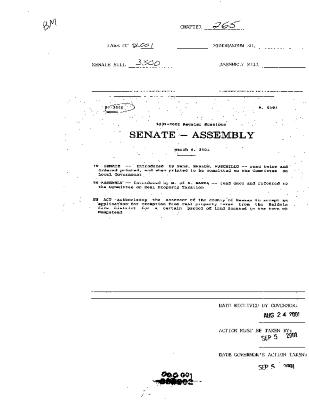 NYS Bill and Veto Jackets: 2001, Chapter 265