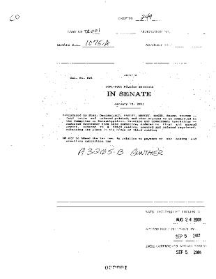 NYS Bill and Veto Jackets: 2001, Chapter 249