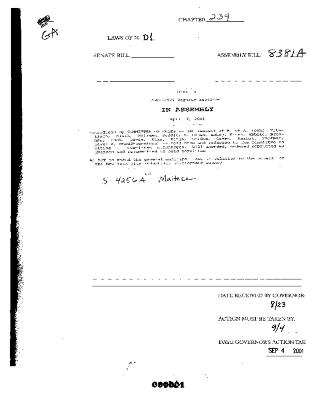 NYS Bill and Veto Jackets: 2001, Chapter 239