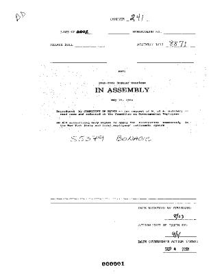 NYS Bill and Veto Jackets: 2001, Chapter 241