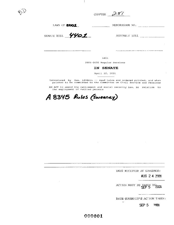 NYS Bill and Veto Jackets: 2001, Chapter 281