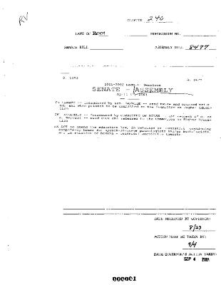 NYS Bill and Veto Jackets: 2001, Chapter 240