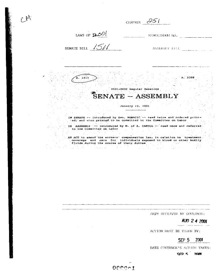 NYS Bill and Veto Jackets: 2001, Chapter 251