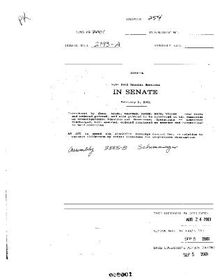 NYS Bill and Veto Jackets: 2001, Chapter 254