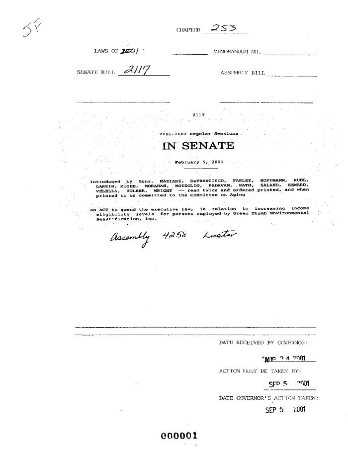 NYS Bill and Veto Jackets: 2001, Chapter 253