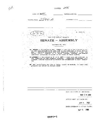 NYS Bill and Veto Jackets: 2001, Chapter 255