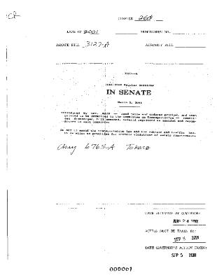 NYS Bill and Veto Jackets: 2001, Chapter 260