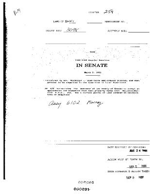 NYS Bill and Veto Jackets: 2001, Chapter 259