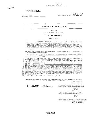 NYS Bill and Veto Jackets: 2001, Chapter 220