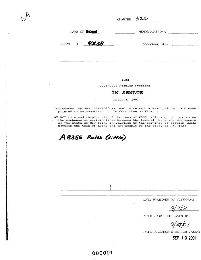 NYS Bill and Veto Jackets: 2001, Chapter 320