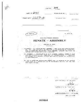 NYS Bill and Veto Jackets: 2001, Chapter 309