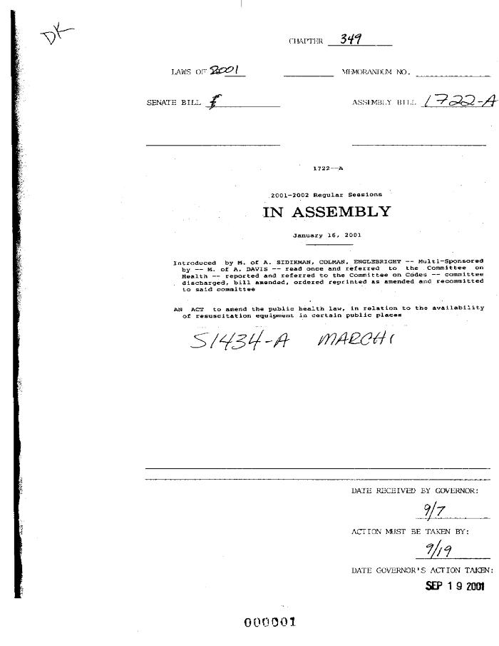 NYS Bill and Veto Jackets: 2001, Chapter 349