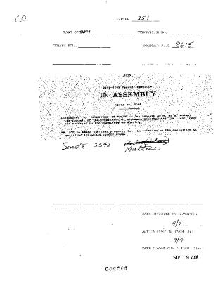 NYS Bill and Veto Jackets: 2001, Chapter 354