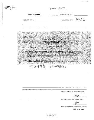 NYS Bill and Veto Jackets: 2001, Chapter 357