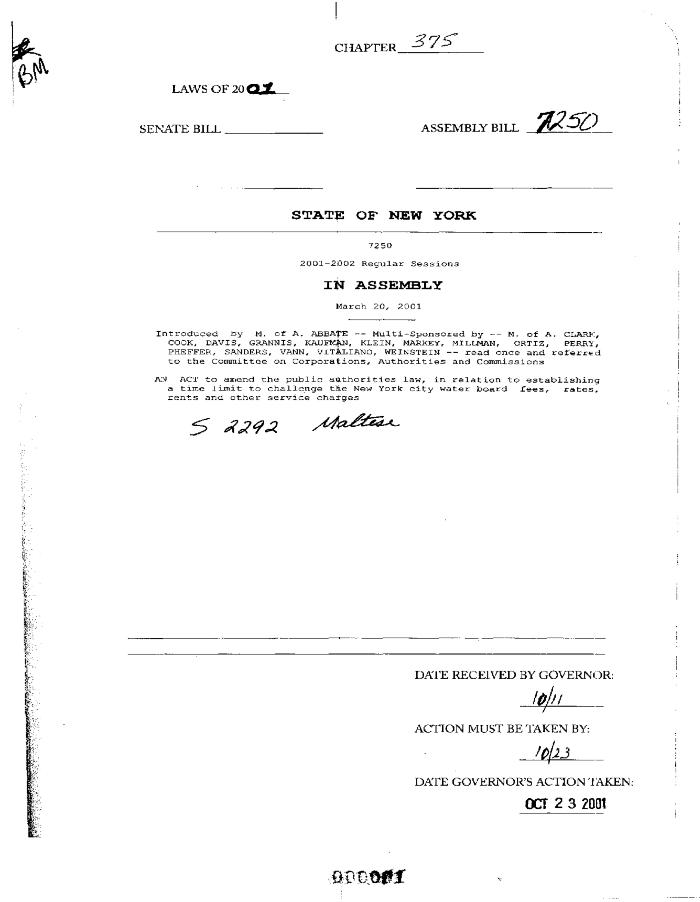 NYS Bill and Veto Jackets: 2001, Chapter 375