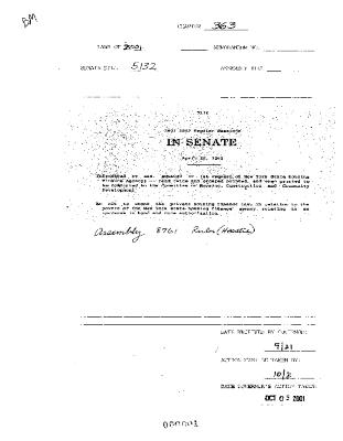 NYS Bill and Veto Jackets: 2001, Chapter 363