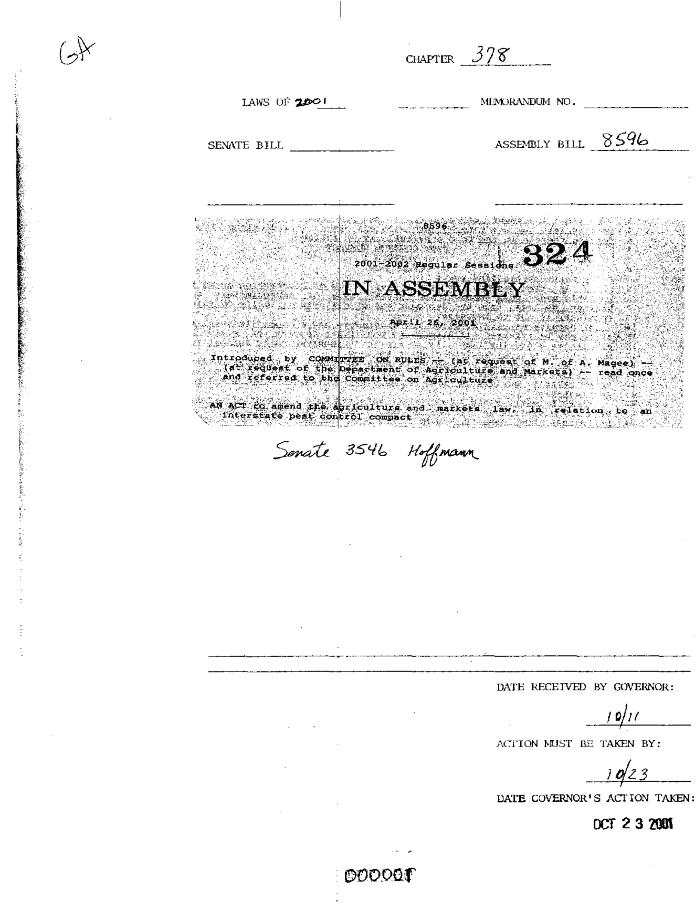NYS Bill and Veto Jackets: 2001, Chapter 378