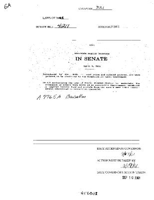 NYS Bill and Veto Jackets: 2001, Chapter 321