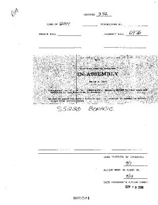 NYS Bill and Veto Jackets: 2001, Chapter 352